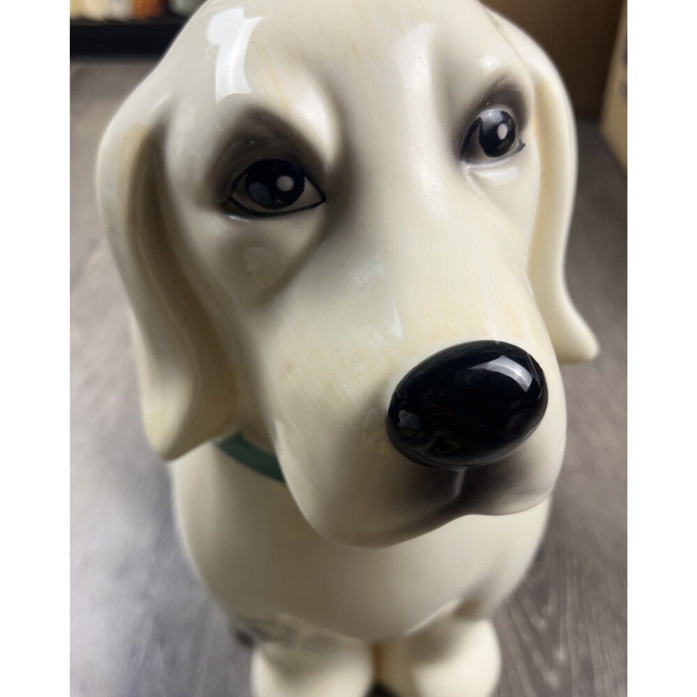 Pioneer Woman Dog Cookie Jar Labrador Retriever Lucy White Lab 11.5" Tall